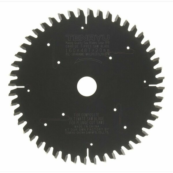 Tenryu 160mm Plunge-Cut Saw Blade 48T for FESTOOL TS55 PSL-16048ABM2